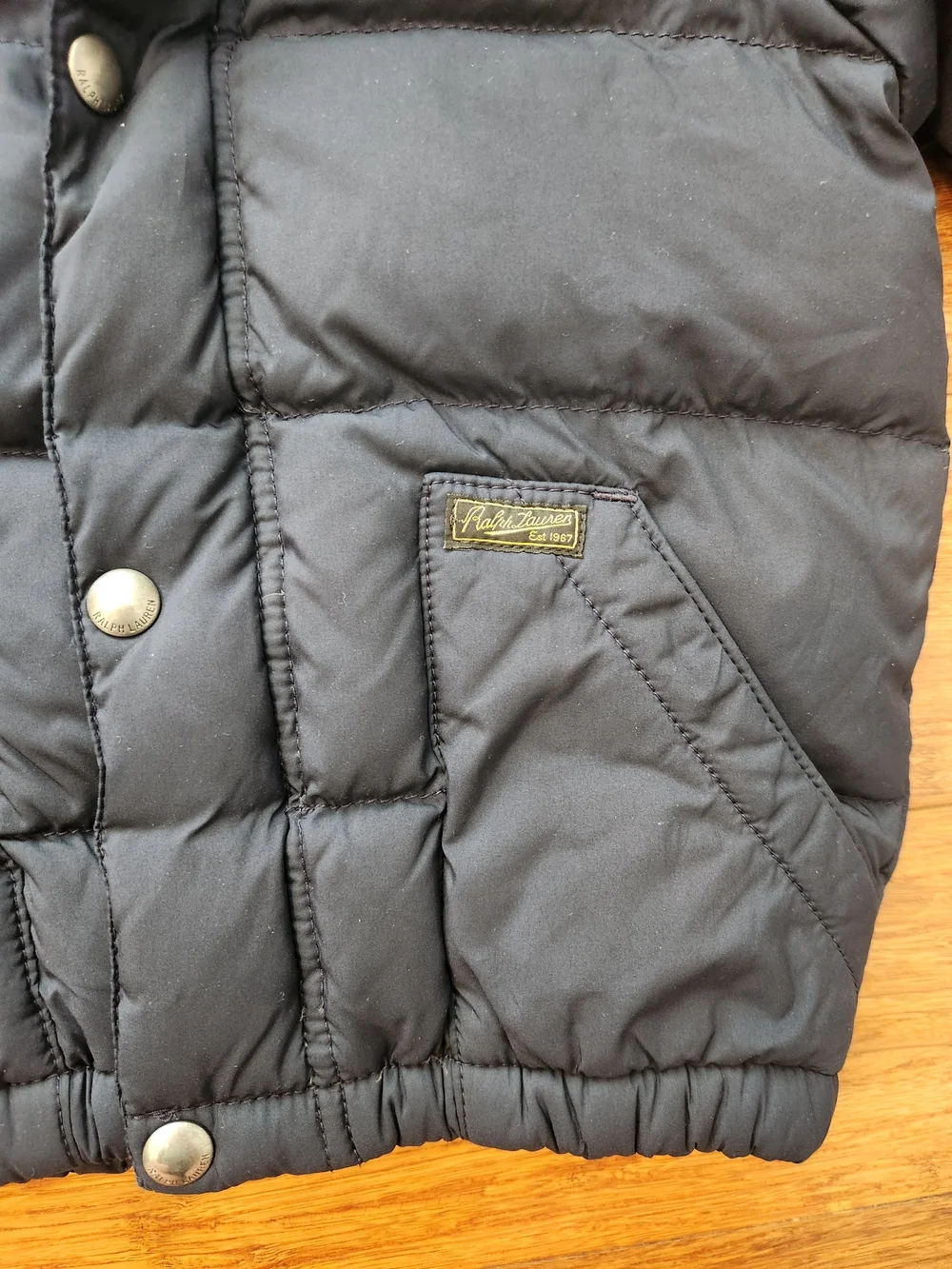 Polo Ralph Lauren Boys Navy Blue Puffer Jacket Winter Coat with Red Lining, 3t